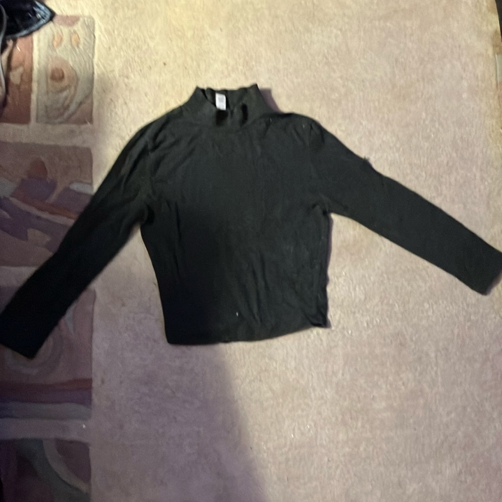 Long sleeve crop top plain grey small women’s